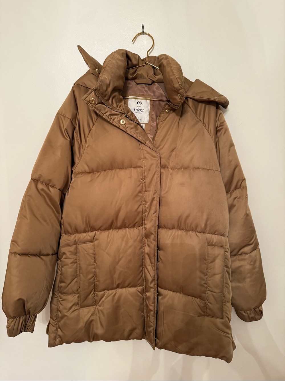 Abercrombie & Fitch Bronze/Brown Puffer Coat